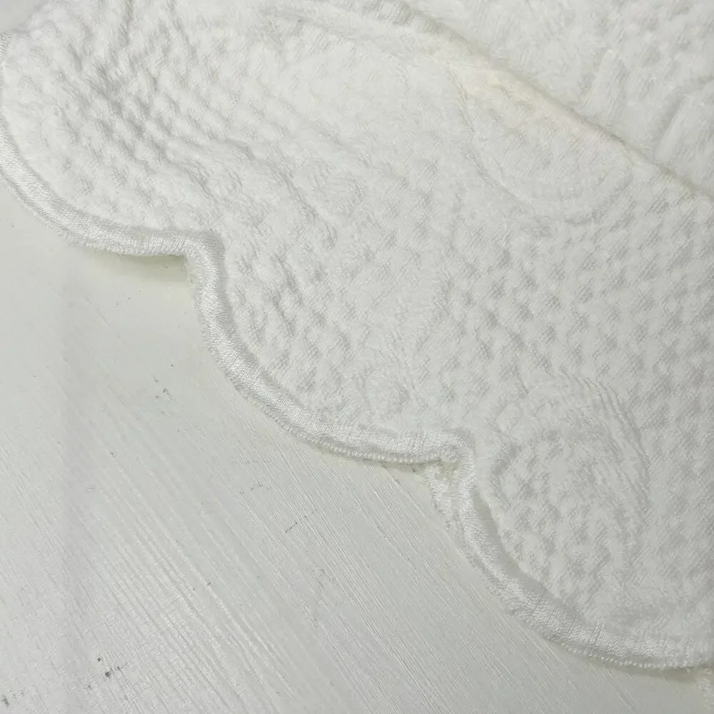 SFERRA Alice Coverlet Set (2) TWIN 69”x88” White Floral Matelasse Scalloped EUC
